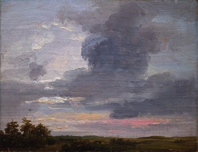 Wolkenstudie über flacher Landschaft von Johan Christian Dahl